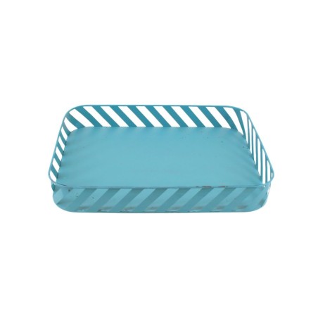 Plateau en métal bleu ajouré 30x40cm | Hashtag Déco