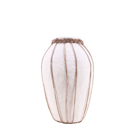 Vase papier maché blanc marron 34cm | Hashtag Déco