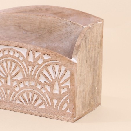Rangement bureau bois motifs naturel 31x18cm | Hashtag Déco