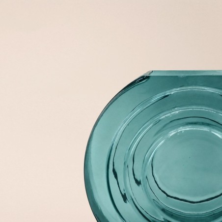 Vase verre vintage géométrique h19cm élégant | Hashtag Déco