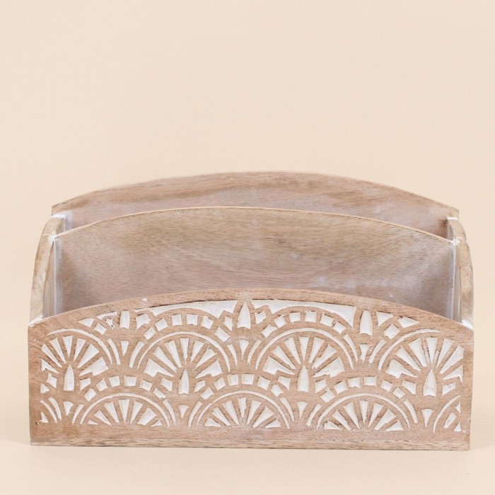 Rangement bureau bois motifs naturel 31x18cm | Hashtag Déco