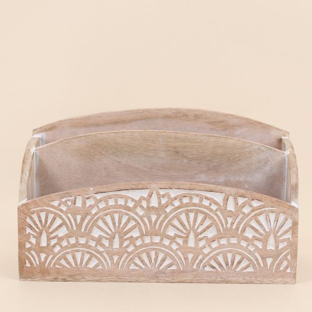 Rangement bureau bois motifs naturel 31x18cm | Hashtag Déco