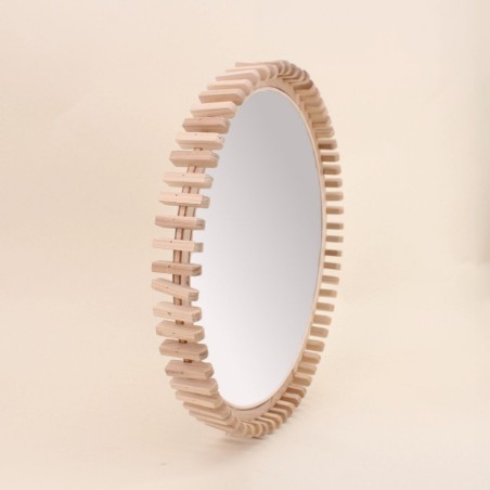 Miroir rond bois naturel 45cm | Hashtag Déco