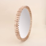 Miroir rond bois naturel 45cm | Hashtag Déco