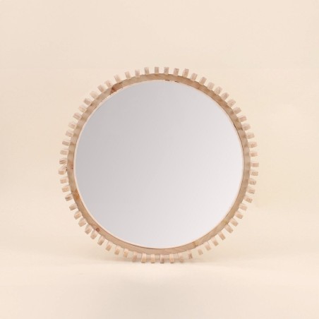 Miroir rond bois naturel 45cm | Hashtag Déco