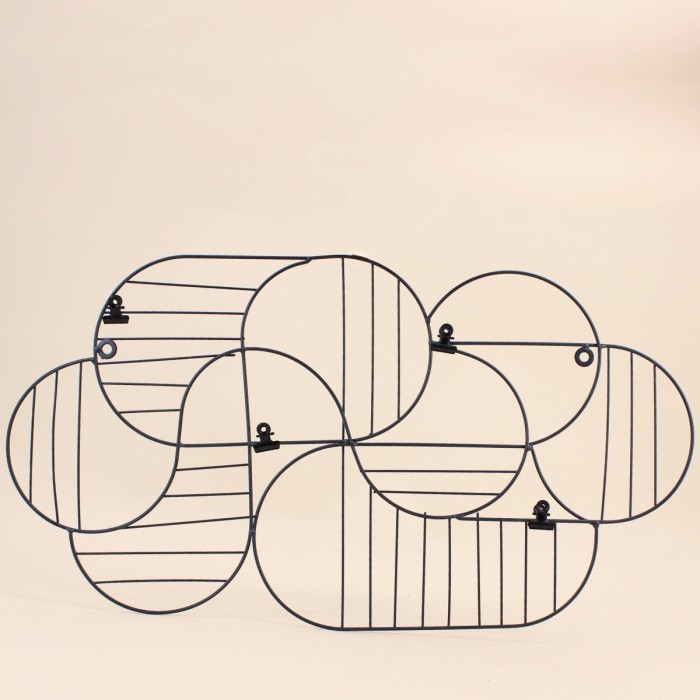 Pêle-mêle design métal noir 59x31cm | Hashtag Déco