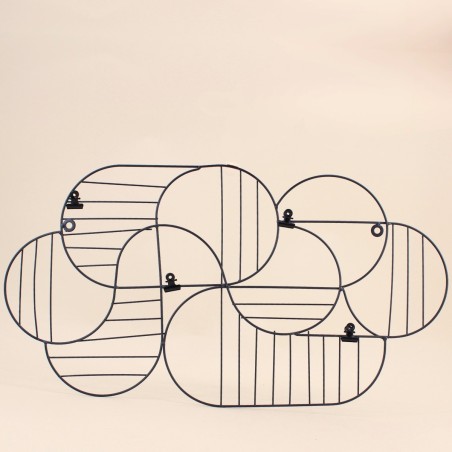 Pêle-mêle design métal noir 59x31cm | Hashtag Déco