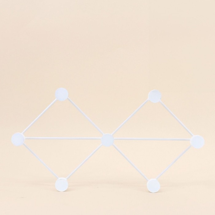 Patère losange bois blanc 42cm | Hashtag Déco