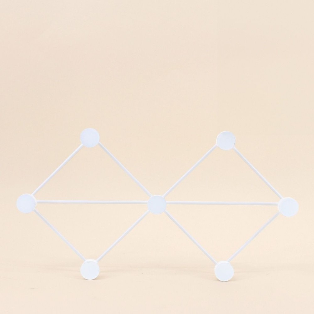 Patère losange bois blanc 42cm | Hashtag Déco