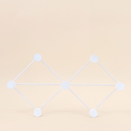 Patère losange bois blanc 42cm | Hashtag Déco