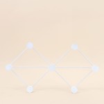 Patère losange bois blanc 42cm | Hashtag Déco