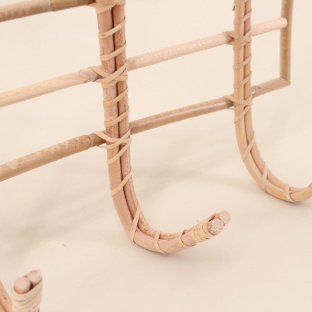 Patère 3 crochets rotin naturel 41cm | Hashtag Déco