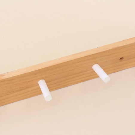 Patère 5 têtes bois naturel 48cm | Hashtag Déco