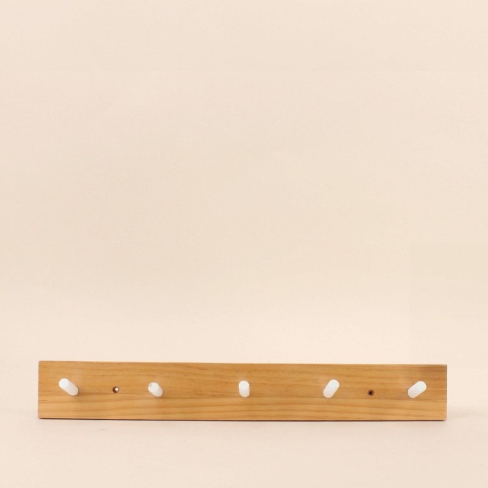 Patère 5 têtes bois naturel 48cm | Hashtag Déco
