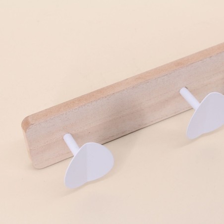 Porte manteau bois blanc 32cm, style élégant | Hashtag Déco