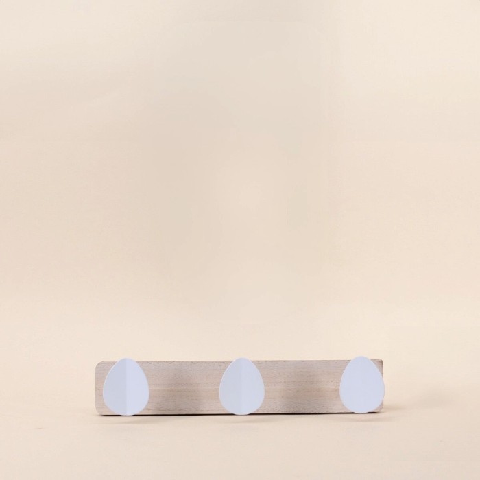 Porte manteau bois blanc 32cm, style élégant | Hashtag Déco