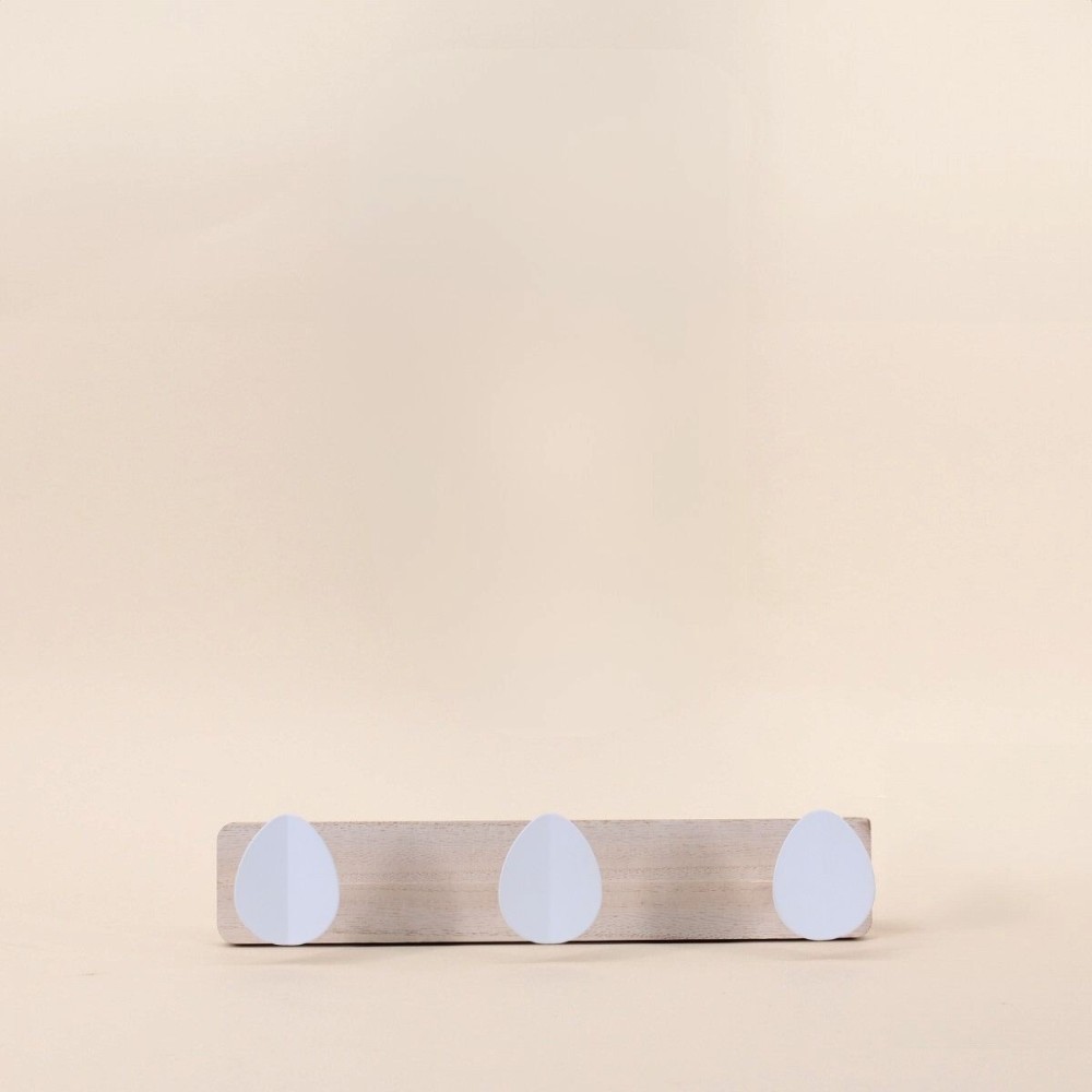 Porte manteau bois blanc 32cm, style élégant | Hashtag Déco