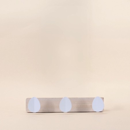 Porte manteau bois blanc 32cm, style élégant | Hashtag Déco