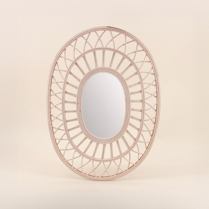 Miroir ovale en rotin naturel 58x42cm | Hashtag Déco