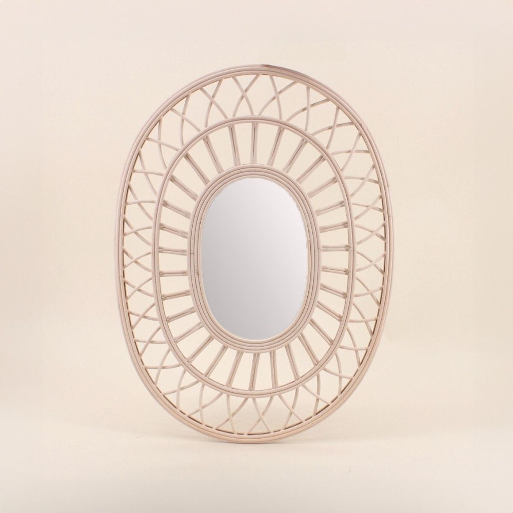 Miroir ovale en rotin naturel 58x42cm | Hashtag Déco