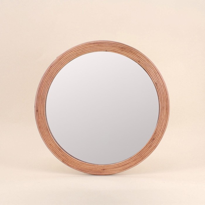 Miroir rond en rotin naturel 45cm | Hashtag Déco