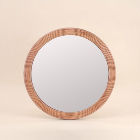 Miroir rond en rotin naturel 45cm | Hashtag Déco