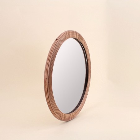 Miroir rond en rotin naturel 45cm | Hashtag Déco