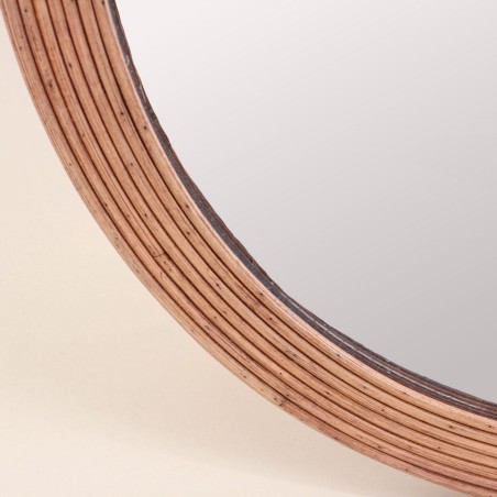 Miroir rond en rotin naturel 45cm | Hashtag Déco