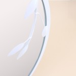 Miroir rond métal blanc fleurs 50cm | Hashtag Déco