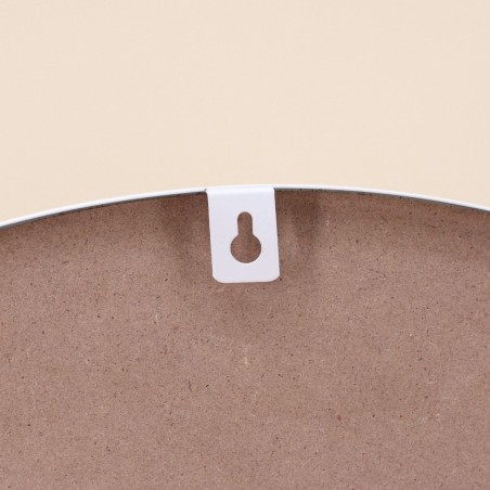 Miroir rond métal blanc fleurs 50cm | Hashtag Déco
