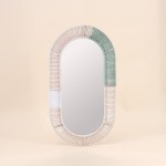 Miroir ovale corde beige 55x30cm | Hashtag Déco