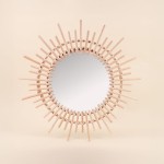 Miroir soleil en rotin naturel 58cm | Hashtag Déco