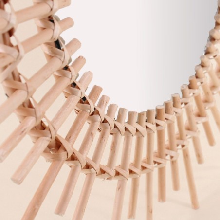 Miroir soleil en rotin naturel 58cm | Hashtag Déco