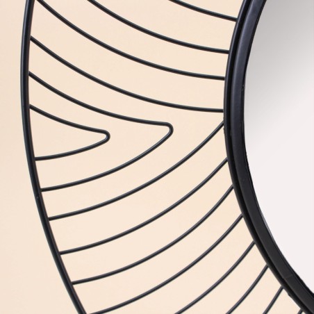 Miroir rond métal courbé noir 50cm élégant | Hashtag Déco