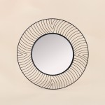 Miroir rond métal courbé noir 50cm élégant | Hashtag Déco
