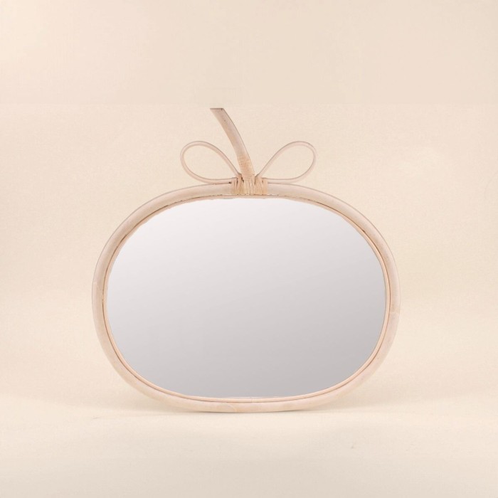 Miroir pomme rotin naturel 42x42cm | Hashtag Déco