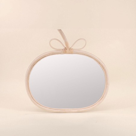 Miroir pomme rotin naturel 42x42cm | Hashtag Déco