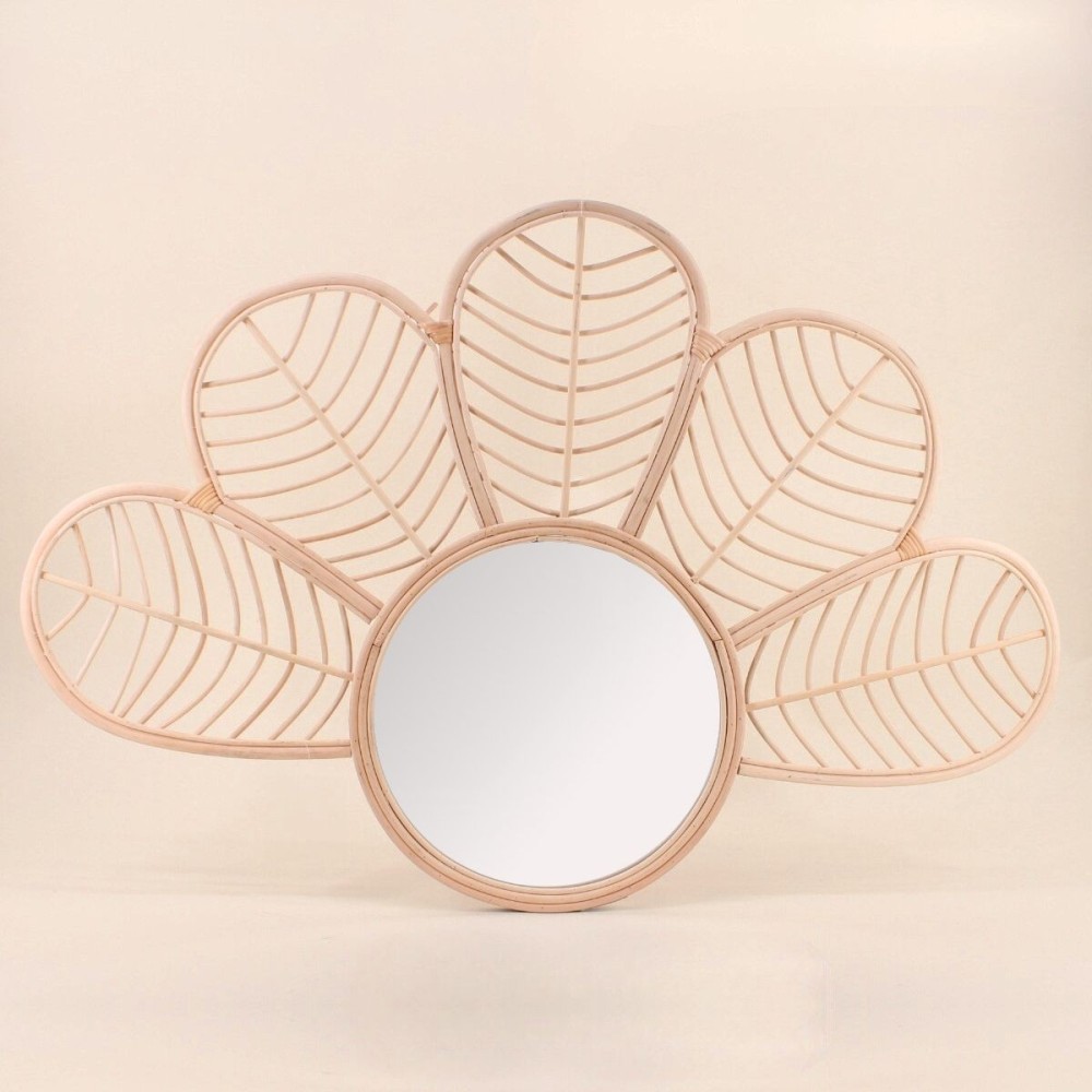Miroir demi fleur rotin naturel 80x54cm | Hashtag Déco