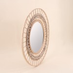 Miroir rond en rotin naturel 50cm dia | Hashtag Déco