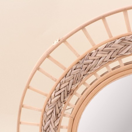 Miroir rond en rotin naturel 50cm dia | Hashtag Déco