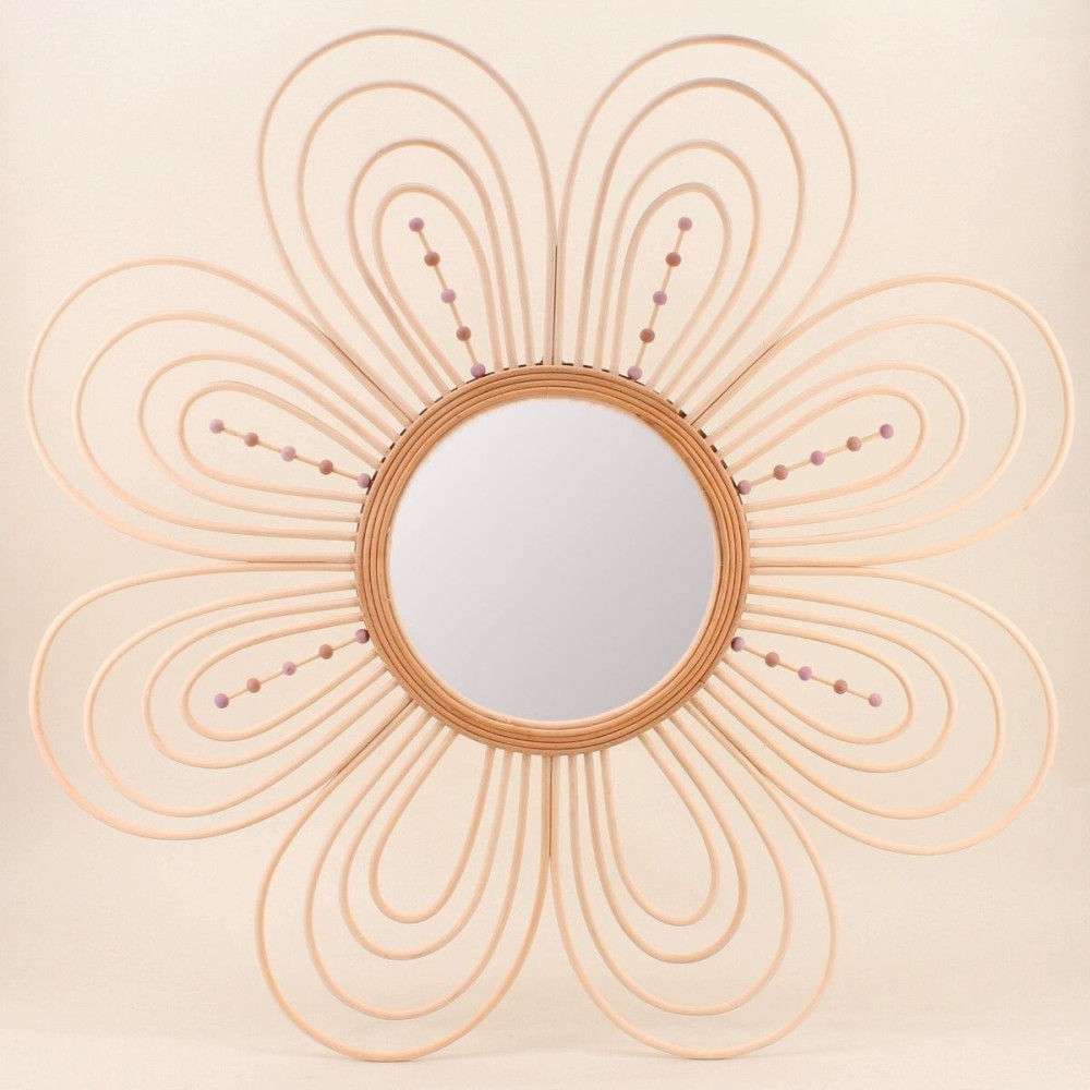 Miroir fleur en rotin naturel 88 cm | Hashtag Déco