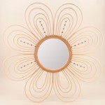 Miroir fleur en rotin naturel 88 cm | Hashtag Déco