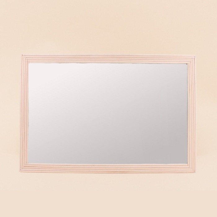 Miroir rectangulaire en rotin clair 60x40cm | Hashtag Déco