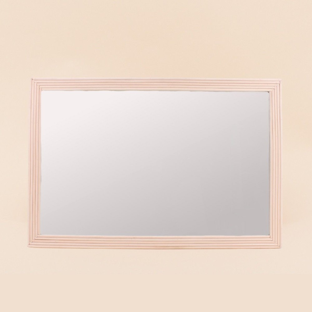Miroir rectangulaire en rotin clair 60x40cm | Hashtag Déco