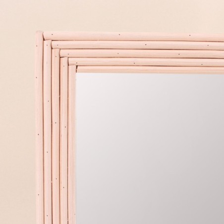 Miroir rectangulaire en rotin clair 60x40cm | Hashtag Déco