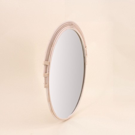 Miroir ovale rotin naturel 46x36cm | Hashtag Déco
