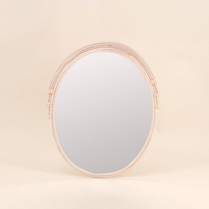 Miroir ovale rotin naturel 46x36cm | Hashtag Déco