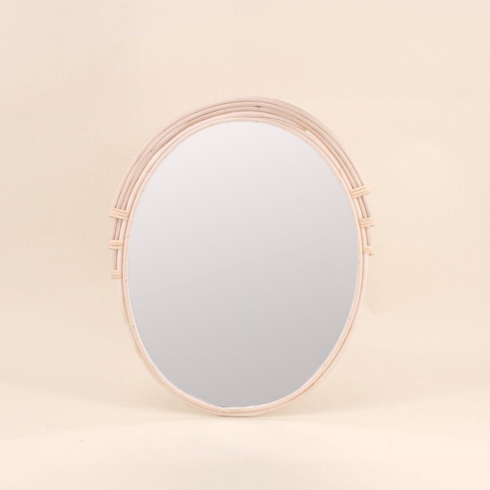 Miroir ovale rotin naturel 46x36cm | Hashtag Déco