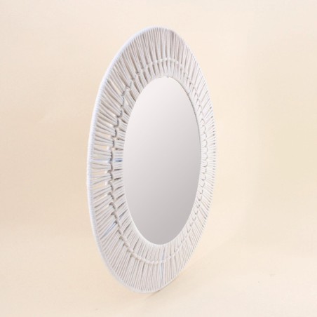 Miroir rond corde beige 60cm | Hashtag Déco