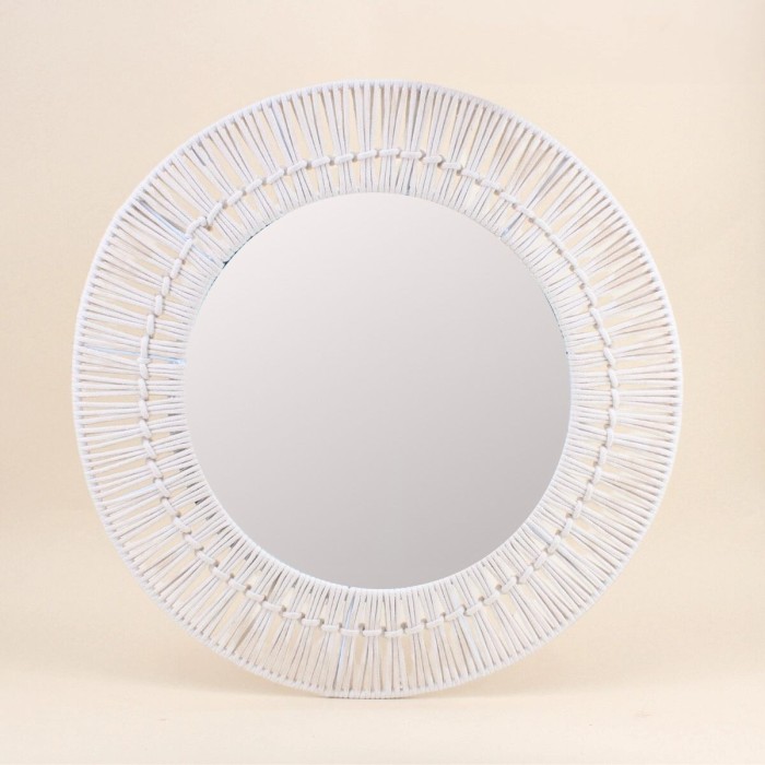 Miroir rond corde beige 60cm | Hashtag Déco